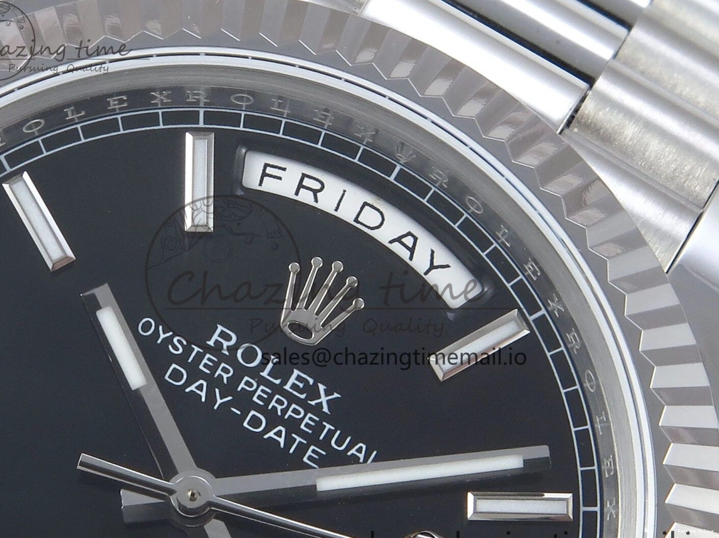 0126 Day Date 128239 36mm SS KF 1:1 Best Edition Black Dial Stick Marker On President Bracelet A2836 (Gain Weight) ZipUp 640